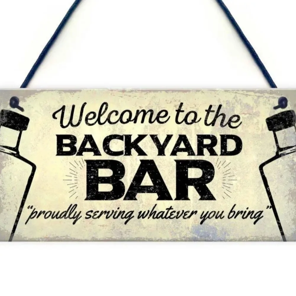 New Backyard Bar Decorative wooden sign